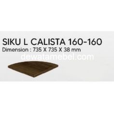 Aksesoris Meja  Ukuran 73  - Garvani SIKU L CALISTA 160-160 / Dark Kraftwood